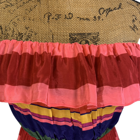 FARM RIO Mixed Stripes Strapless Maxi Dress - NWT - Picture 4 of 16